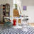 Walker Checkered Navy Blue/White Shag Area Rug-1060452688