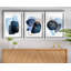 Ensemble de 3 panneaux décoratifs en bois aggloméré élégants, bleu marine, bleu, vison et blanc | Art 100% MDF (épaisseur: 0,1 po) et cadre 100% bois (épaisseur: 0,9 po), parfait pour la décoration intérieure et les espaces contemporains, 15,0 po x 20,9 po chacun