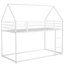 Lit simple superposé simple avec composants en métal, blanc intégré, assemblage fonctionnel de la maison blanche, facile à assembler