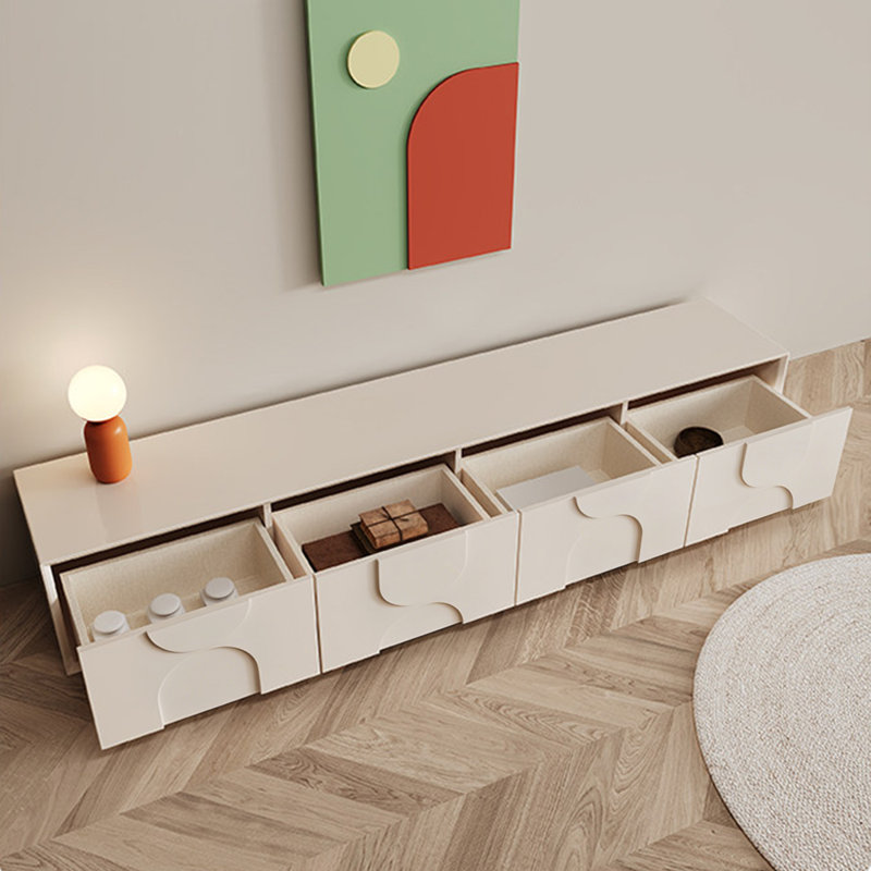 Meuble télé moderne en bois manufacturé blanc, 78.74