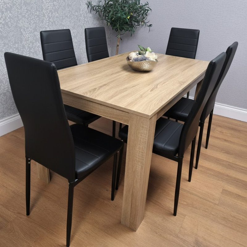 Anacelis 6 - Person Dining Set, Black 