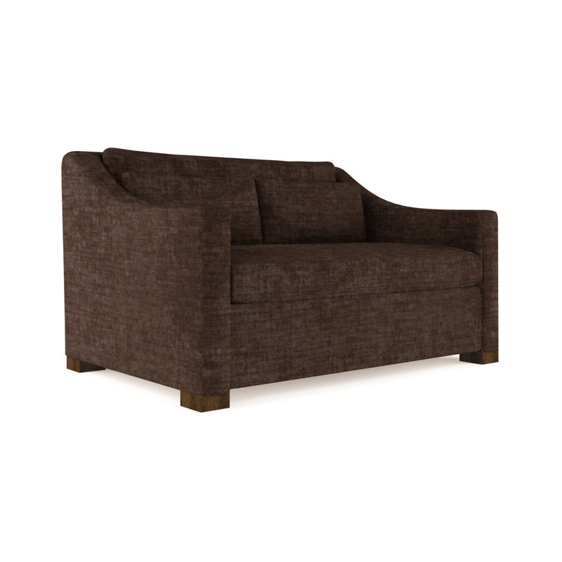 Causeuse Crosby, H 32,5 po x l 60 po x P 43 po, Velours écrasé chocolat, Brun foncé
