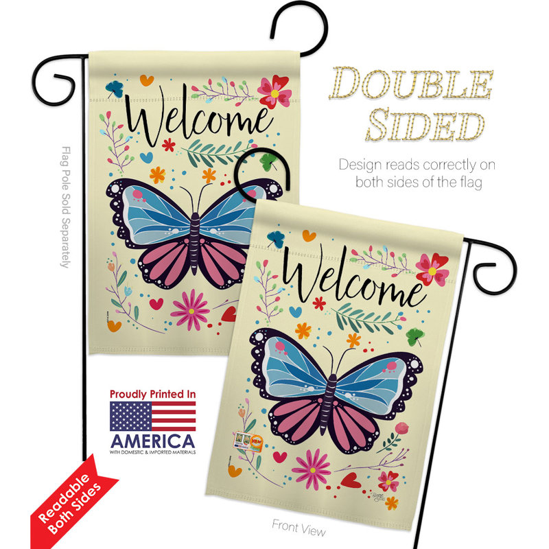 Drapeau de jardin à 2 côtés en polyester / mélange de polyester H 18,5 po x l 13 po