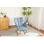 Fauteuil à bascule moderne avec pieds en bois massif, fauteuil à bascule rembourré pour chambre d'enfant avec poche latérale et repose-pieds, dossier haut pour une détente confortable.