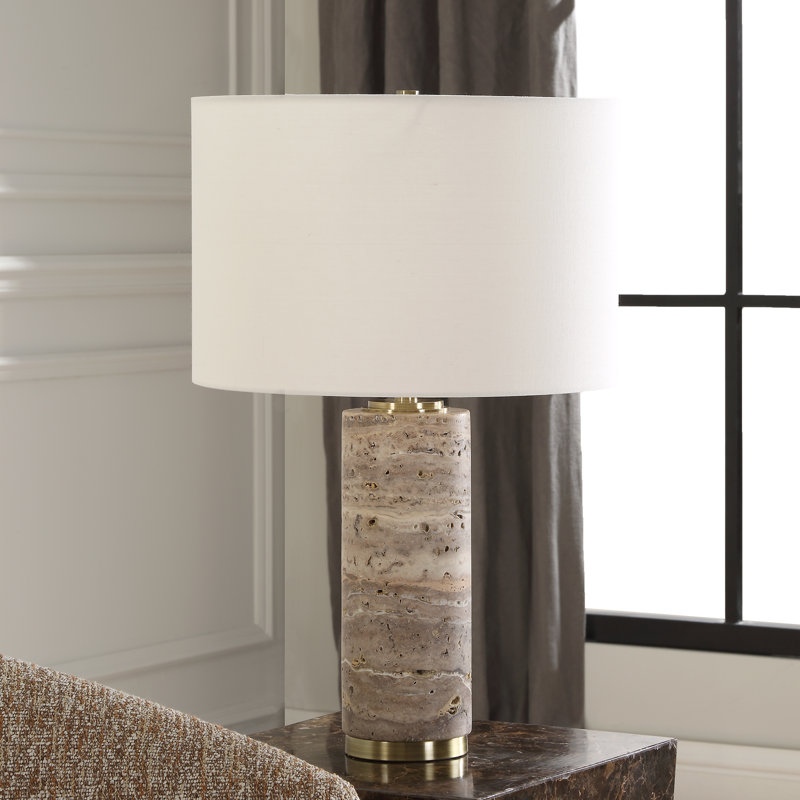 Lampe de table en travertin Lavelda