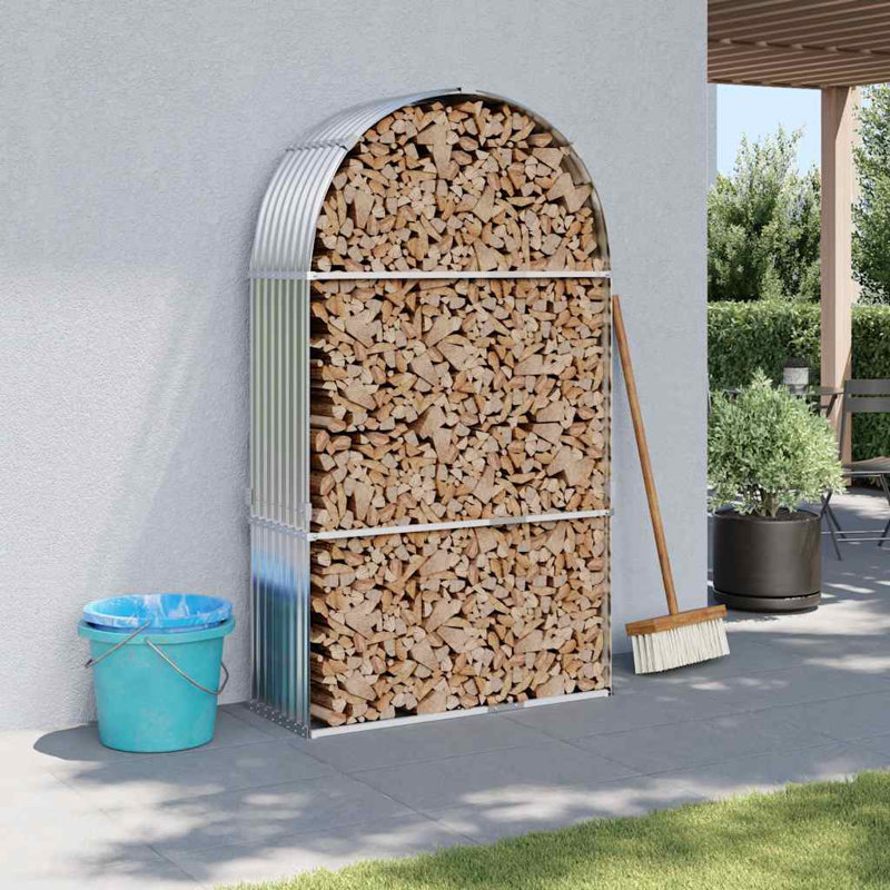 Porte-bûches en acier galvanisé 47,2 po x 17,7 po x 82,7 po, Brun