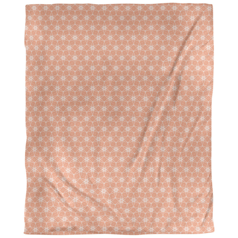 Tissu à cercles ornés, Orange, L 54 po x l 36 po, Lin huître palazzo