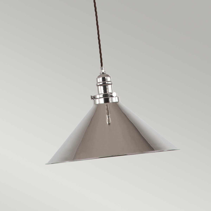 Leanna 1 - Light Cone Pendant, Polished Nickel