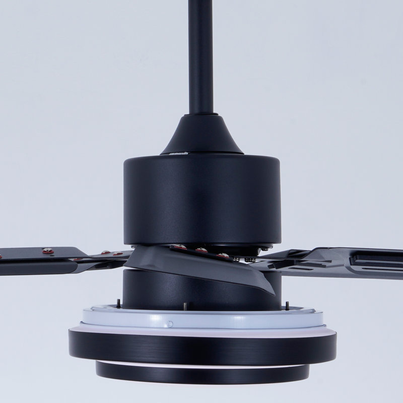 52" Traditional Ceiling Fan With Led Light, Remote Control, 3-Speed & 3-Colour Led, 5000 Cfm Airflow