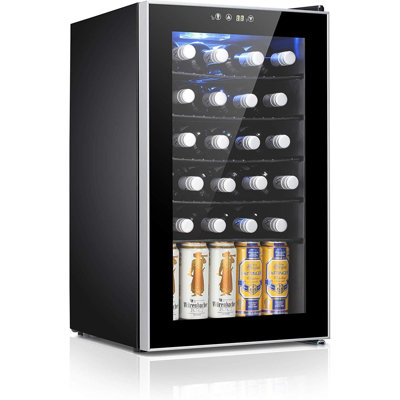 YUKOOL Single Zone 18.15'' Freestanding 24 Bottle Wine Refrigerator