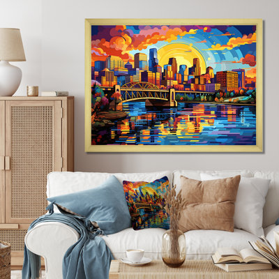 «Colorful City Minneapolis Popart II», reproduction sur toile