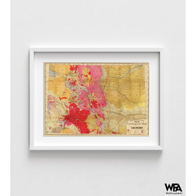 Colorado, reproduction d'art, carte murale encadrée, impression de l'État du Colorado, carte des États-Unis, art mural américain, art mural encadré, art mural surdimensionné