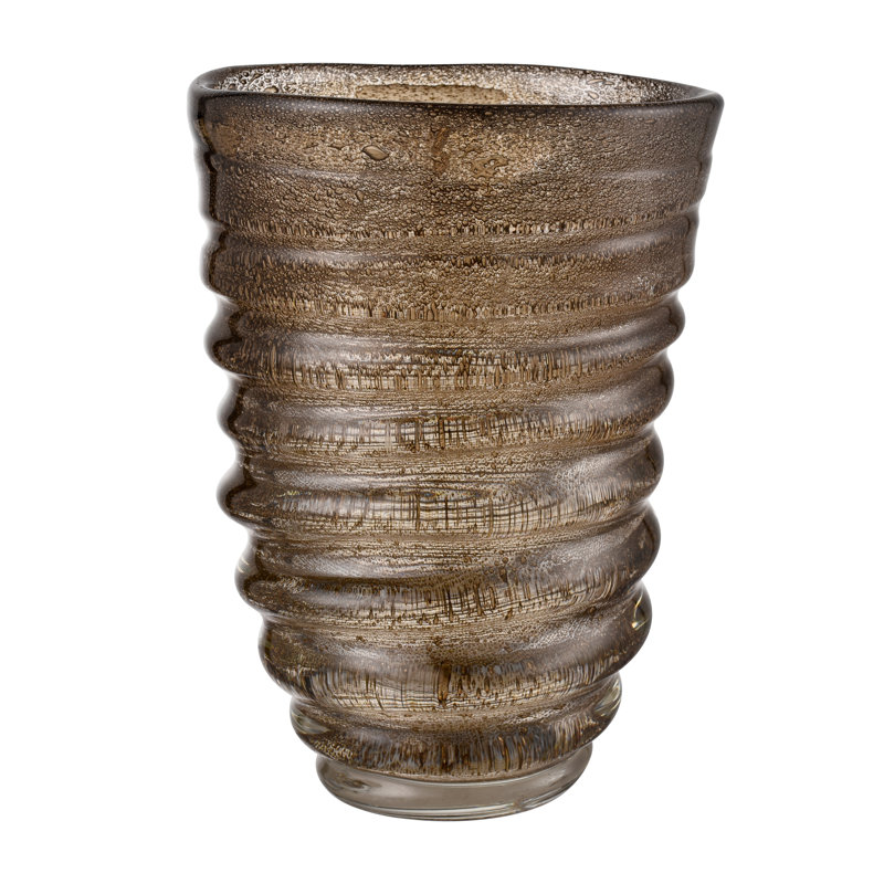 Vase Metcalf - Grand brun bullé, H 12,25 po x l 8 po x P 8 po
