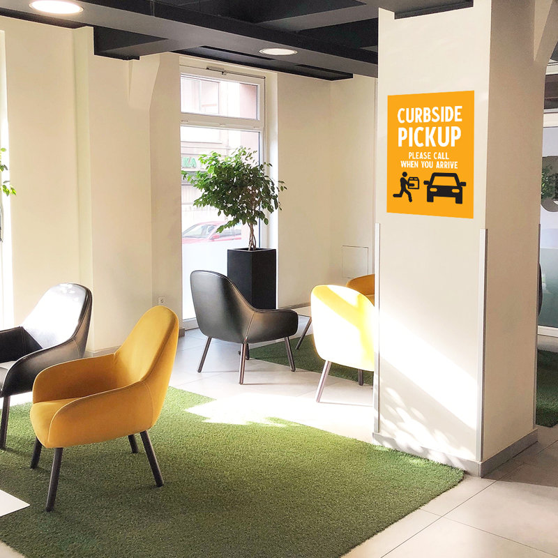 Curbside Pickup, Please Call When You Arrive Business Sign
