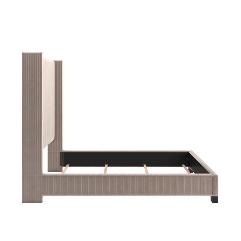 Solon Upholstered Wingback Bed