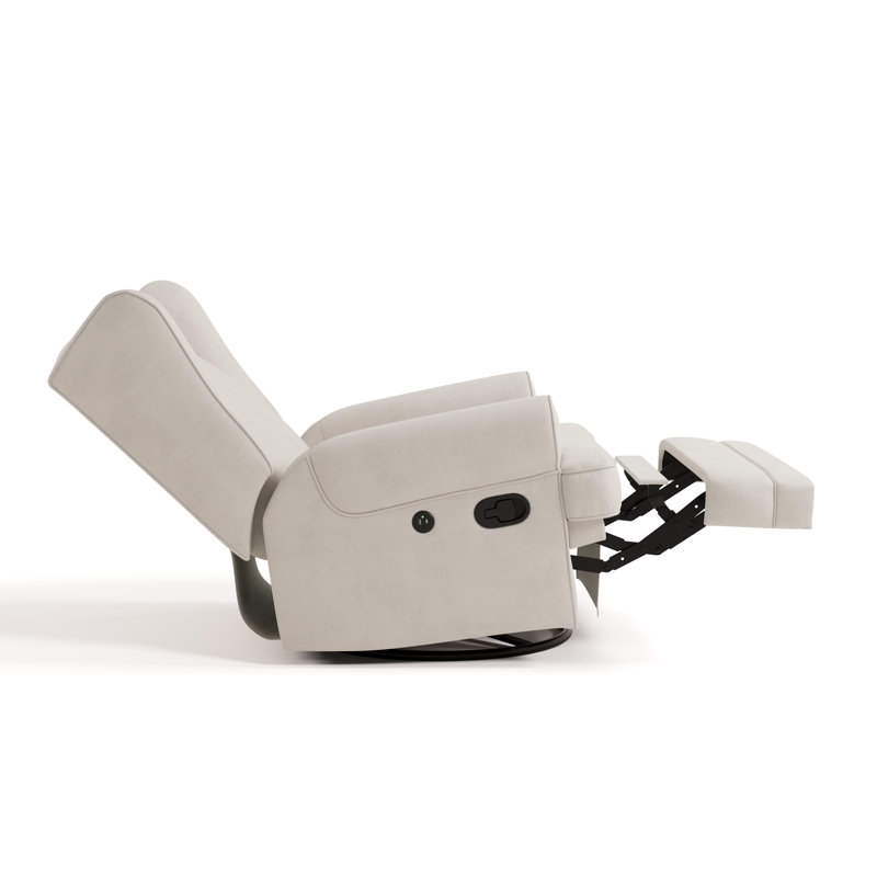 Fauteuil oscillant inclinable Serenity avec USB, Mélange de polyester ivoire