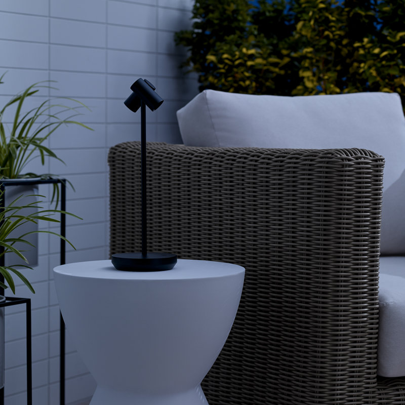 Doppia Accent Rechargeable Table Lamp, Black