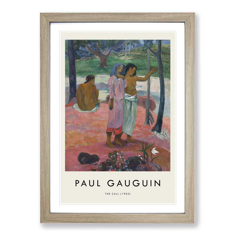 The Call by Paul Gauguin - Picture Frame Painting, 36cm H x 27cm W x 2cm D, Oak Framed