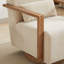 Fauteuil d'appoint pivotant en lin 29,7 po avec accoudoirs ouverts en bois massif l 29,7 po