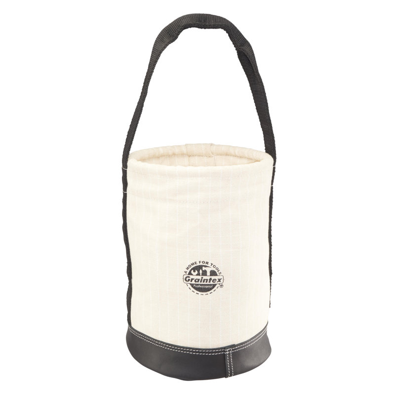 10 in. 1 Pocket Utility Ripstop Canvas Bucket with Leather Bottom