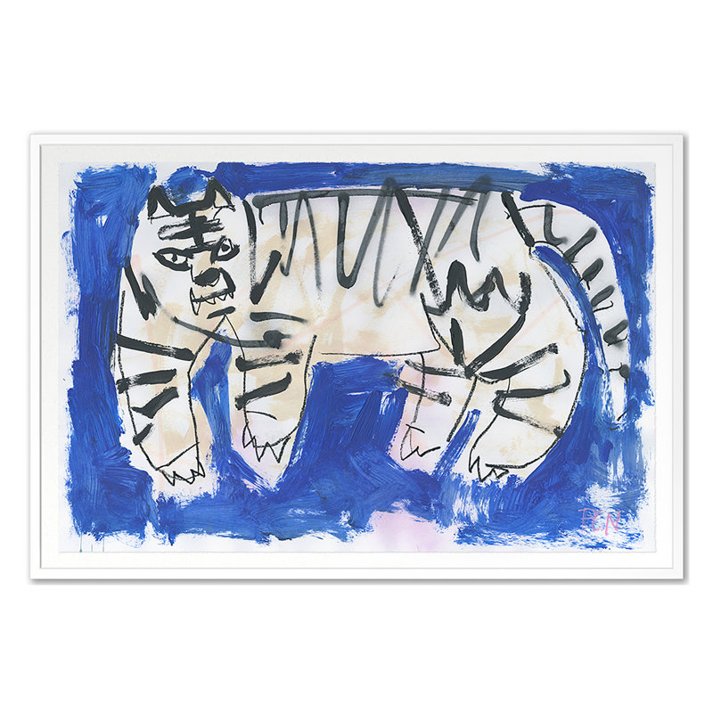 Kool Kats 5 Print by Ngo, PC, White Single Picture Framed, 34'' H x 50'' W