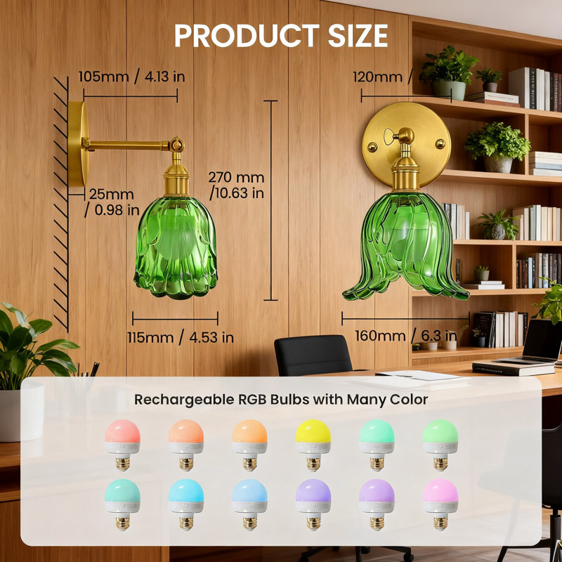 Ensemble de 2 appliques murales rechargeables, piles murales sans fil avec télécommande, 15 modes d'éclairage, 10 niveaux de luminosité, minuterie, commande tactile pour décor de miroir de salle de bain