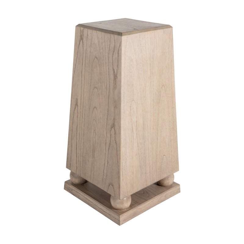 Chess Solid Wood Pedestal End Table