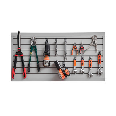 2x4 Ft Grey PVC Slatwall Panel for Garage Organization - Heavy Duty Modular Wall Storage System