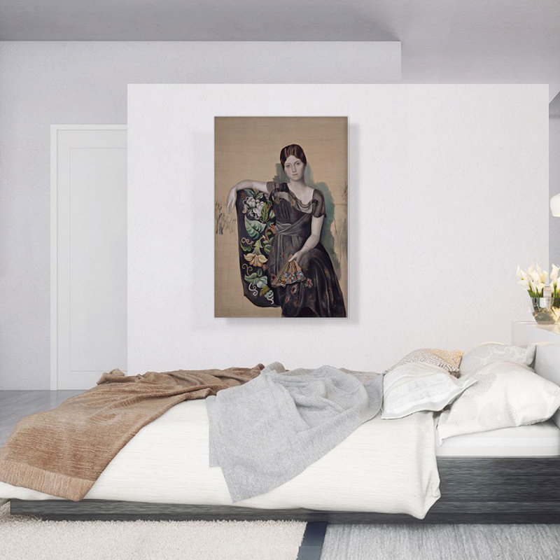 «Olga in an Arm fauteuil» par Pablo Picasso, reproduction d'art sur toile tendue, H 40 po x l 26 po x P 0,75 po
