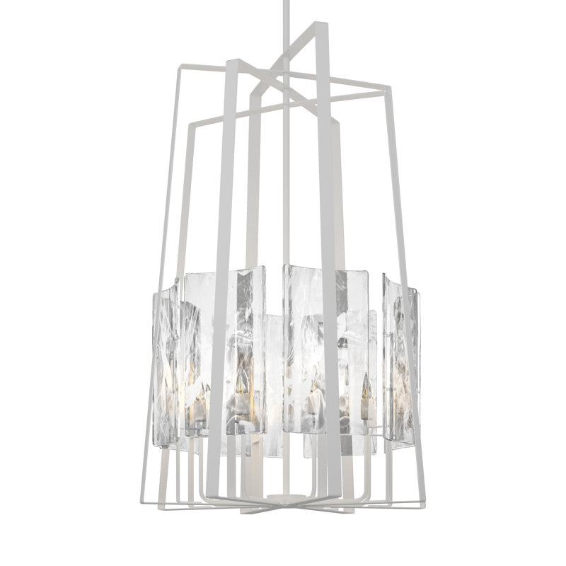 Luminaire suspendu classique / traditionnel à 8 lumières de style bougie Arc, Blanc