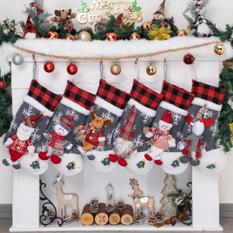 Chaussette de Noël 3D avec décorations de Noël