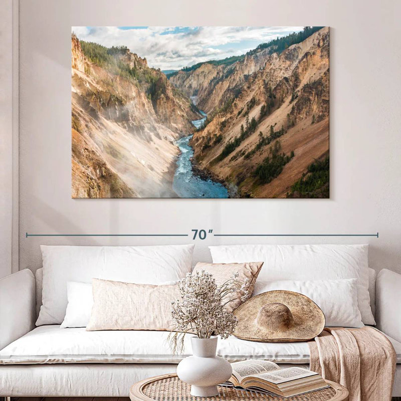 Alvord Yellowstone River Path, H 34 po x l 51 po