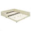 Lit plateforme tapissier grand et simple TG, lit mère et enfant, similicuir-495890942
