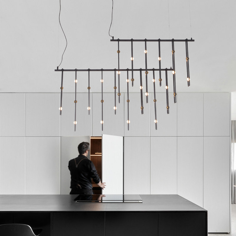 22 light Suspenders Gridscape Chandelier Modern Industrial Pendant light with Monoline Domed Ball Lights