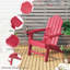2 pièces Adirondack de patio pour terrasse de jardin résistante aux intempéries avec porte-gobelet -803864392
