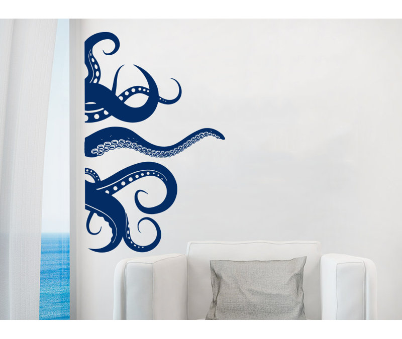 Adhésif décoratif Octopus Kraken Tentacles, Bleu marine