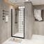 Porte de douche pivotante 28 po x 72 po avec demi-cadre en verre trempé