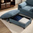 38" Single Sofa With Storage Ottoman, Adjustable Phone Holder, USB Charger, Side Storage Pockets, Pillow-Like Armrests, Wide Seat Chaise Lounge For Living Room&Apartment, Chenille