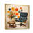 Toile avec cadre flottant or