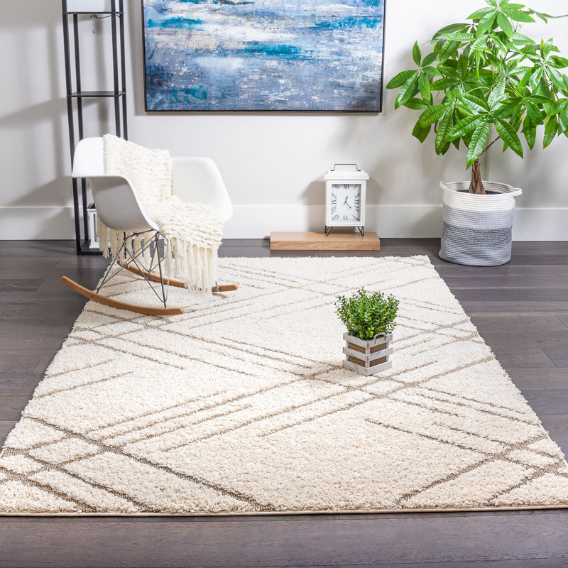 Tapis à poils longs Oak Lines, Rectangle 2 pi 7 po x 4 pi 11 po