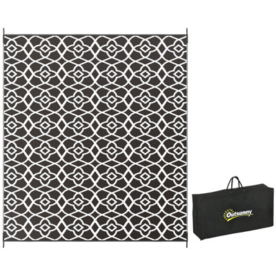 Tapis d'extérieur 8X10 réversible portatif imperméable pour camping-car