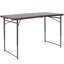 Height Adjustable Bi-Fold Dark Gray Plastic Folding Table with Carrying Handle-1116208794