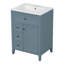 Meuble-lavabo de 61 cm (24 po) avec lavabo, 3 tiroirs et armoire à étagères réglables, gris-bleu-1399309725