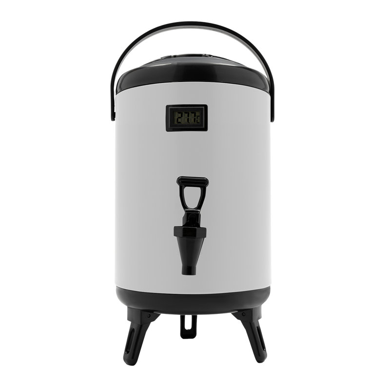 Distributeur de boissons chaudes et froides en acier inoxydable 8 litres avec thermomètre, Blanc