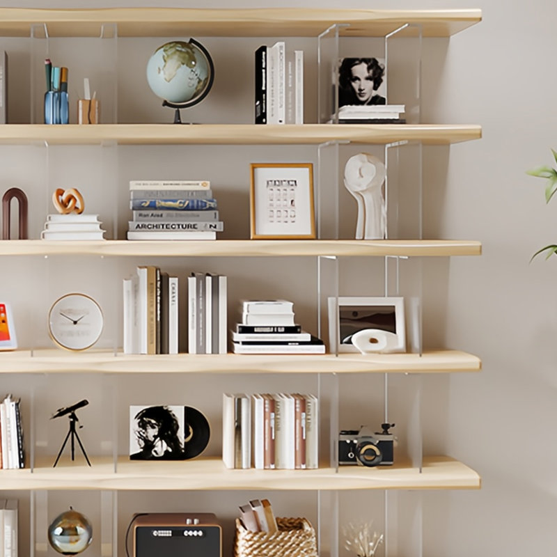 A bookcase with modern charm, 78.7"H x 70.8"W x 13.7"D