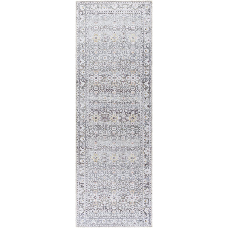 Our PNW Home x Livabliss Rainier Machine Washable Olive Traditional Area Rug, Runner 2'7" x 10'