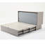 Lit gris avec rangement fonctionnel, matelas confortable et espace de charge, gris, compartiment de rangement avec poche