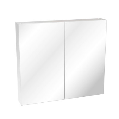 32'' X 28'' Bathroom Mirror Cabinet, Adjustable Storage, Aluminum Framework, Silent Opening, Rust - Silver Medicine Wall Mounted, Shelves, Large Capacity Compartments,