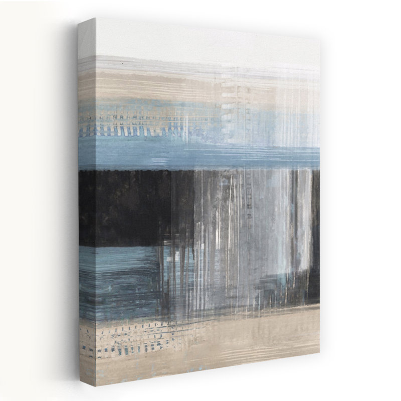«Mute Horizons In Motion», paysage moderne abstrait, art, H 48 po x l 32 po