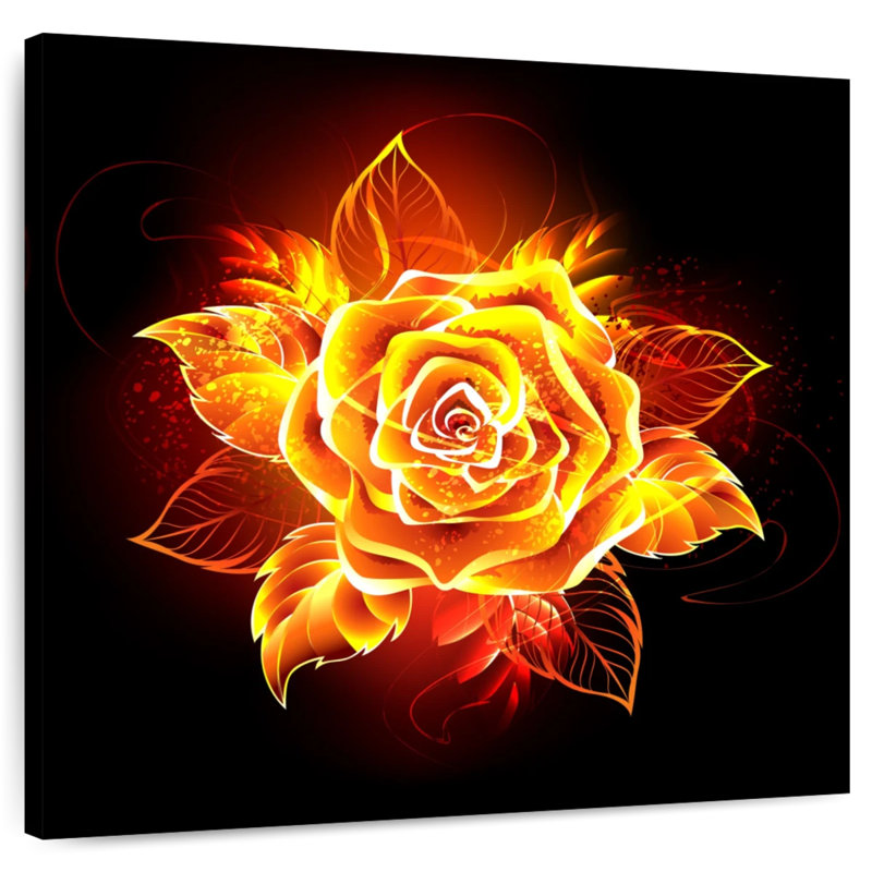 Harnek Flaming Rose, 10" H x 10" W